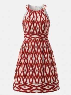 Ricki's Orange and White Patterned Sleeveless Dress With Pockets Size 0